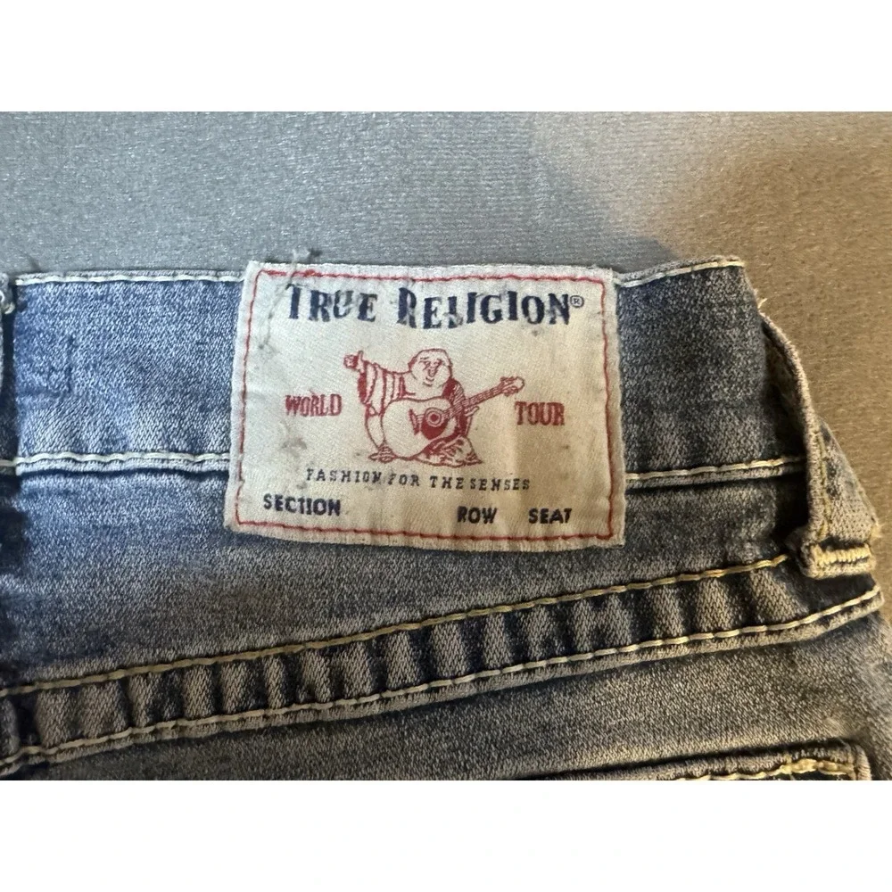 True Religion Jeans Mens 31x32 Light Wash Ricky Relaxed Straight Flap Big Tag